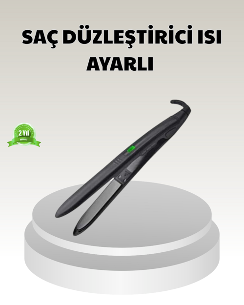 Dijital Ekranlı Isı Ayarlı Saç Düzleştirici –  Titanyum Plaka, Seyahat Dostu Tasarım