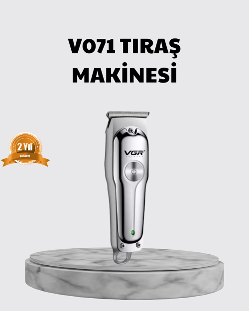 Profesyonel Gümüş Şarjlı Tıraş Makinesi–3 Başlık, 120 Dk. Kullanım Süresi, Kompakt ve Hafif Tasarım