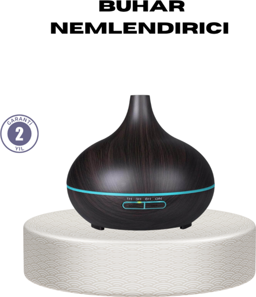 550 ml Ultrasonik Uçucu Yağ Difüzörü 7 Renk LED Işıklı ve Zaman Ayarlı