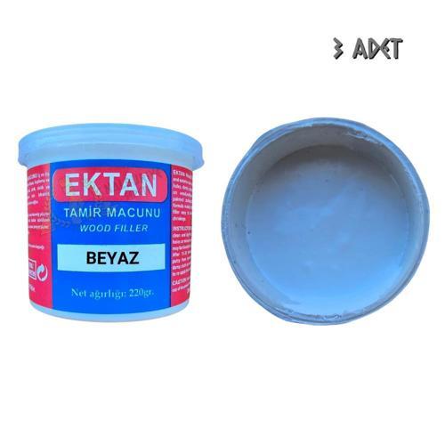 Masif ve Ahşap Tamir Macunu BEYAZ 220 gr. - 3 Adet