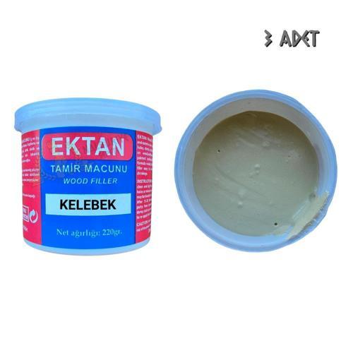Masif ve Ahşap Tamir Macunu KELEBEK 220 gr. - 3 Adet