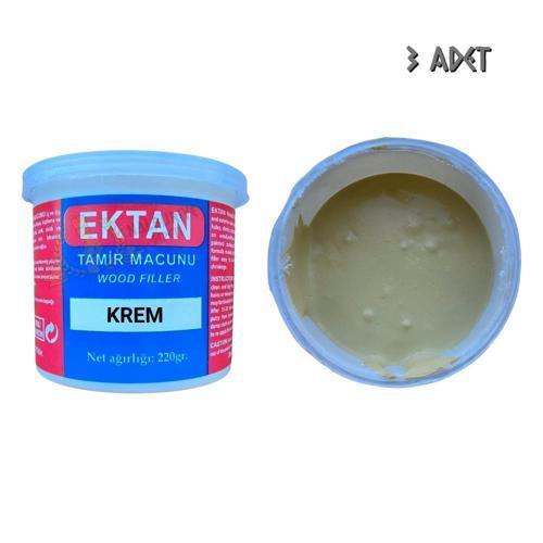 Masif ve Ahşap Tamir Macunu KREM 220 gr. - 3 Adet