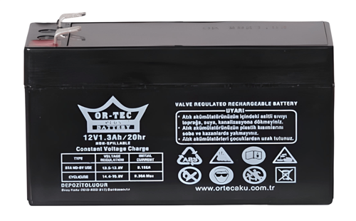 Ortec 12V 1.3AH Akü Bakımsız Kuru Akü Yeni Üretim