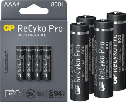 RECYKO PRO İNCE AAA 800 MAH 4LÜ ŞARJLI PİL GP85AAAHCB-2EB4 (GPRHCH83B205)