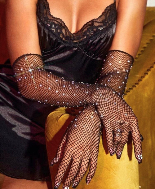 Jess File Parlak Taşlı Şık Eldiven