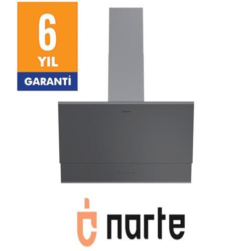 -H10060S 60CM GRİ CAM INOX CITALI ÇİFT CAMLI EĞİMLİ DAVLUMBAZ-6 YIL GARANTİLİ