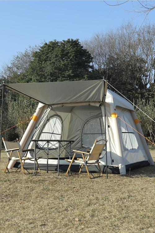 Monicamp 4 Kişilik Otomatik Şişme Kamp Çadırı Dahili Pompalı Şarjlı Motorlu 220cm x 220cm x 175cm