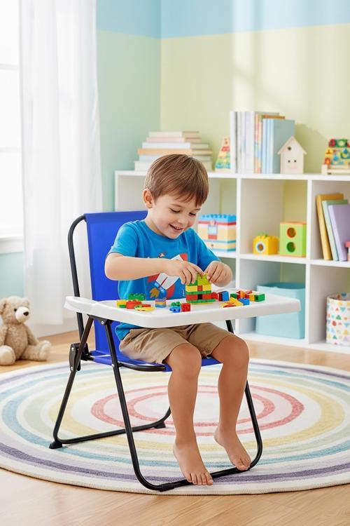 2–6 Yaş, Oyun Aktivite Masası, Çocuk Sandalyesi ve Masası Tak-Çıkar Masa-MAVİ