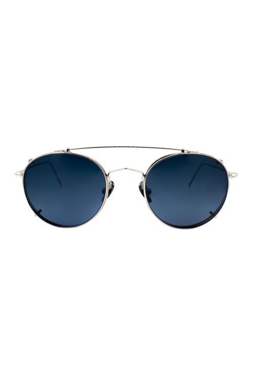 L008 C3 50 Unisex Gümüş Yuvarlak Çerçeve Güneş Gözlüğü