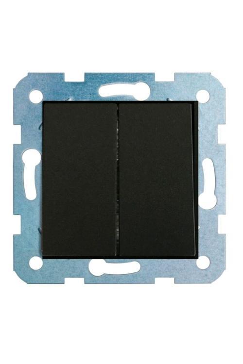 Grano Siyah Komütatör İkili Anahtar Çerçevesiz*