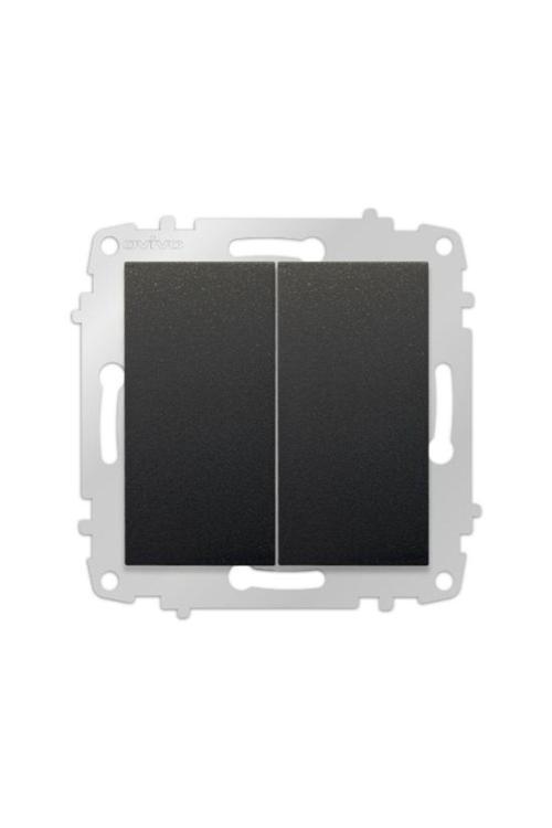 8 Adet Ovivo Grano Siyah Komitatör Ikili Anahtar Çerçevesizdir