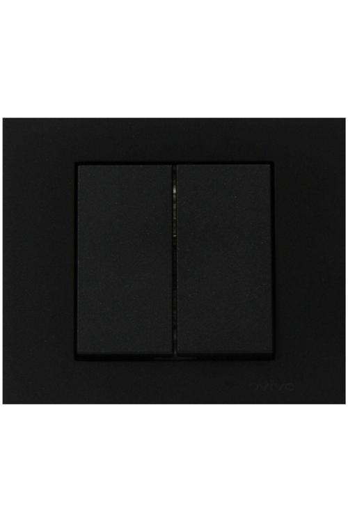 8 Adet Ovivo Grano Siyah Komitatör İkili Anahtar Çerçeve Dahil 8'li