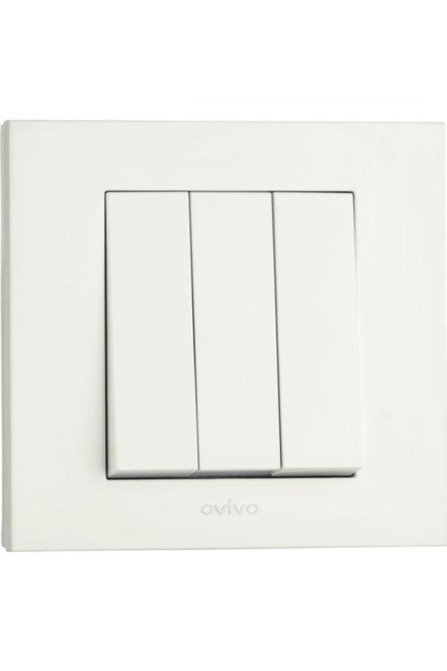 20 Adet Ovivo Grano Beyaz Üçlü Anahtar Çerçeve Dahil