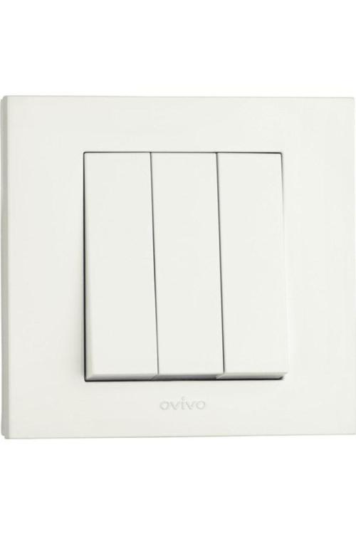 Tenda Grano Beyaz Üçlü Anahtar - 3 Adet Çerçeve Dahildir