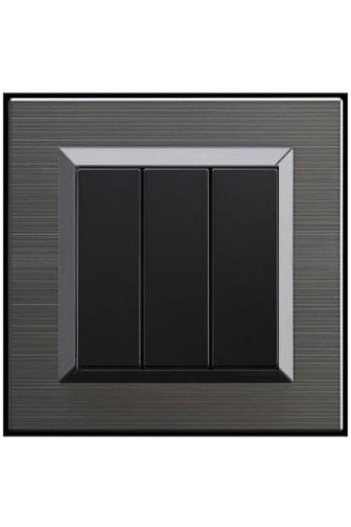 5 Adet Ovivo Quantum Manyetik Gri Üçlü Anahtar + Çerçeve Dahildir