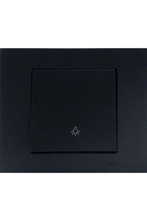 12 Adet Ovivo Grano Siyah Zil Anahtarı Light Çerçeve Dahil