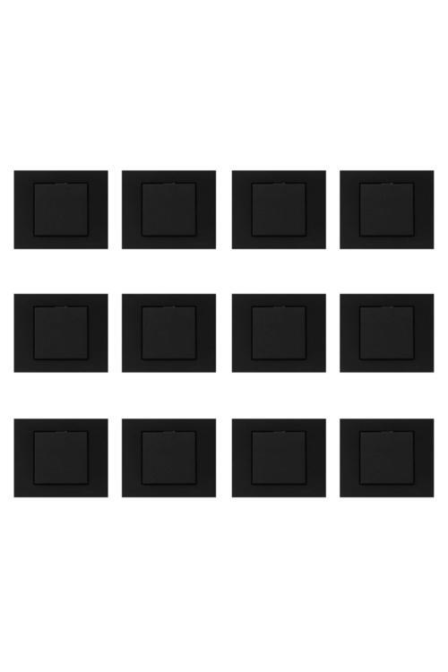 12 Adet Ovivo Grano Siyah Tekli Anahtar Çerçeveli