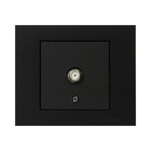 9 Adet Ovivo Grano Siyah Uydu Tv Prizi F Konnektör Çerçeve Dahil 9'lu