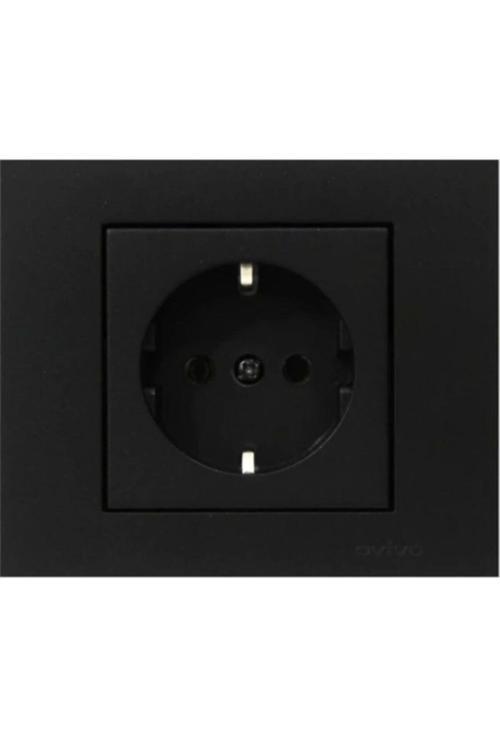 Grano Siyah Topraklı Priz 9'lu Paket (çerçeve Dahil)