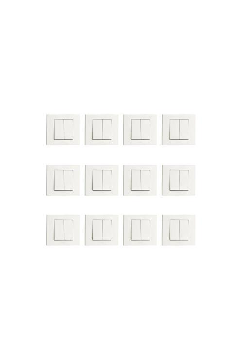 12 Adet Beyaz Komütatör 12'li Paket ( Çerçeve Dahil )