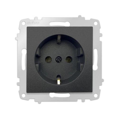 Grano Siyah Topraklı Priz Çerçevesiz