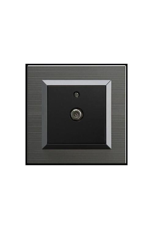 4 Adet Ovivo Quantum Manyetik Gri Uydu Tv Prizi F Konnektör + Çerçeve Dahildir