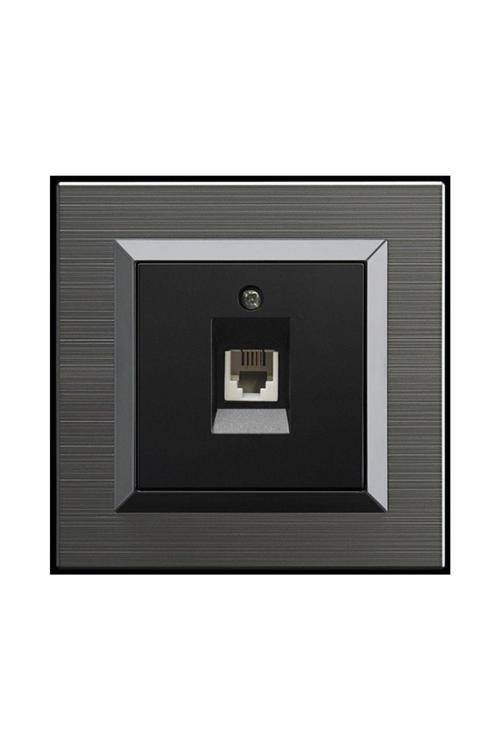 5 Adet Ovivo Quantum Manyetik Gri Numeris Telefon Prizi + Çerçeve Dahil