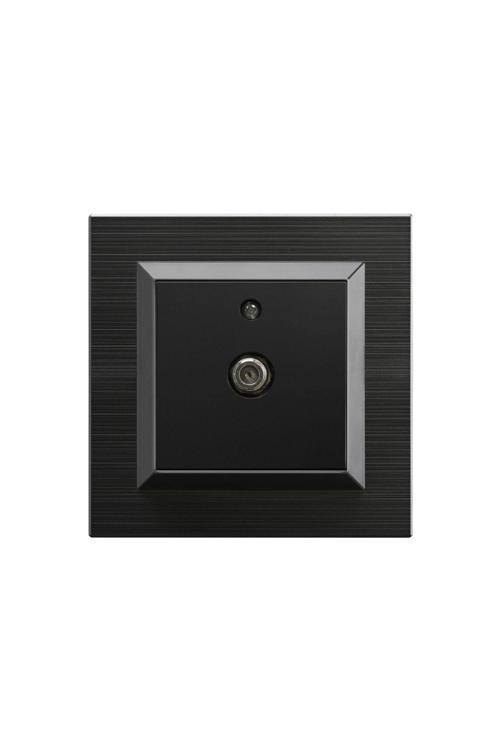 Quantum Manyetik Gri Siyah Uydu Tv Prizi F Konnektör Çerçeve Dahil 7 Adet