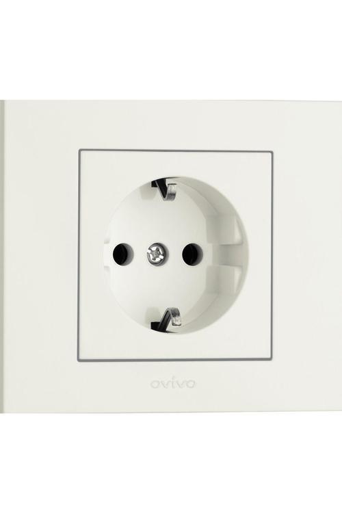 20 Adet Ovivo Grano Beyaz Topraklı Priz Çerçeve Dahil