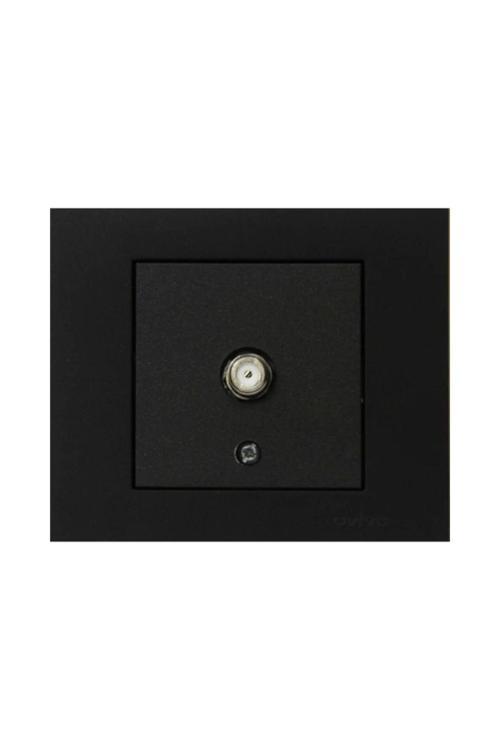 10 Adet Ovivo Grano Siyah Uydu Tv Prizi F Konnektör Çerçeve Dahil 10'lu