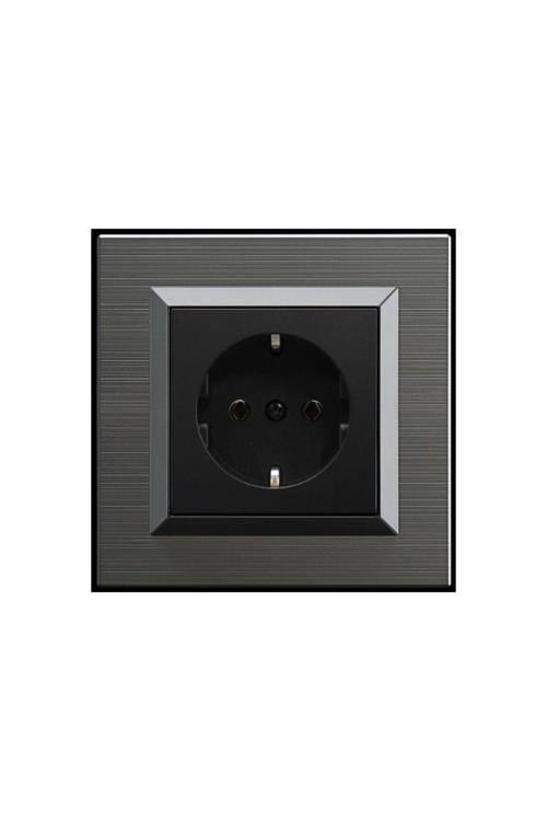 5 Adet Ovivo Quantum Manyetik Gri Topraklı Priz + Çerçeve Dahil