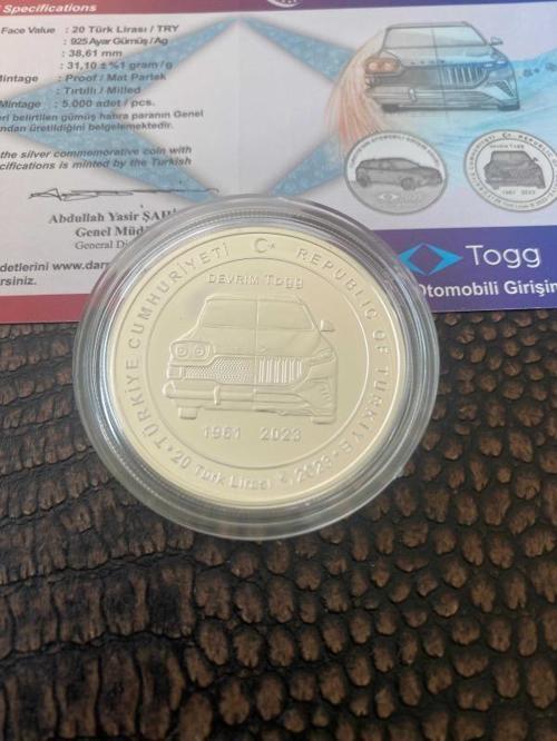 2023 – TOGG Türkiye’nin Otomobili Girişimi Grubu Gümüş Hatıra Sikkesi