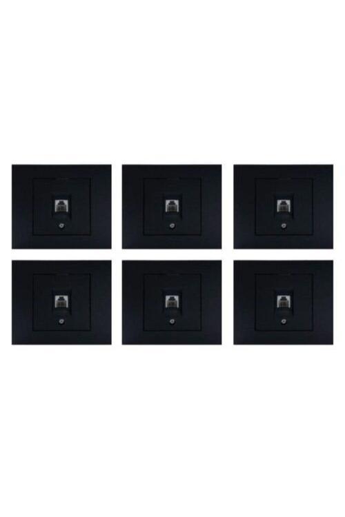 Grano Siyah Telefon Prizi 6'lı Paket