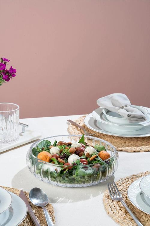 Cam salata kasesi - 21 cm orta sunum kasesi - 2 li çok amaçlı kase meyvelik