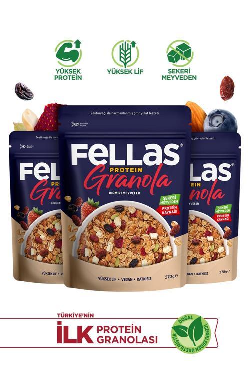 Protein Granola - Kırmızı Meyveler 270g 3'lü Paket