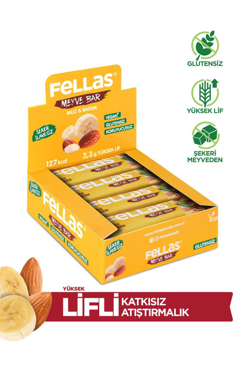 Meyve Bar - Muzlu ve Bademli 35g x 12 Adet