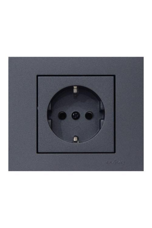 Grano Füme Topraklı Priz + Çerçeve 1 Adet