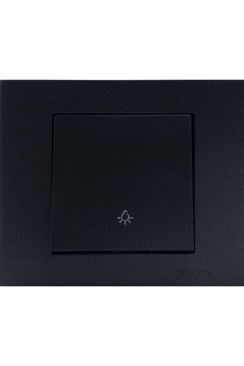 12 Adet Ovivo Grano Siyah Zil Anahtarı Light Çerçeve Dahildir 12'li