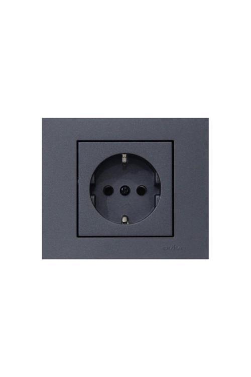 Grano Füme Topraklı Priz Çerçeve 1 Adet