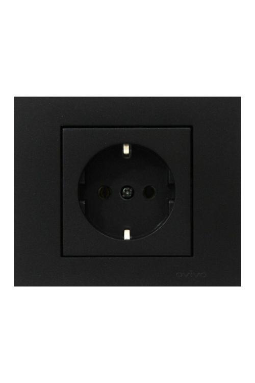 7 Adet Ovivo Grano Siyah Topraklı Priz Çerçeve Dahildir 7'li