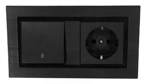 Quantum Siyah Vaviyen+topraklı Priz 2'li Set (ovivo)