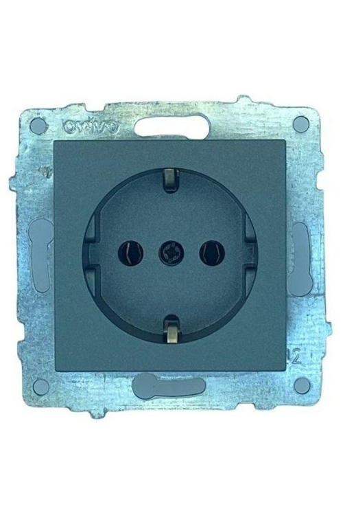 12 Adet Ovivo Grano Füme Topraklı Priz Çerçevesizdir