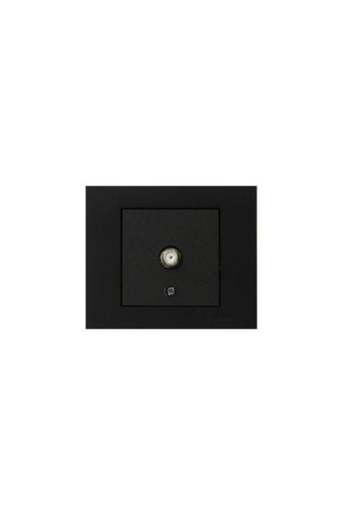 11 Adet Ovivo Grano Siyah Natural Uydu Tv Prizi F Konnektör Çerçeve Dahil