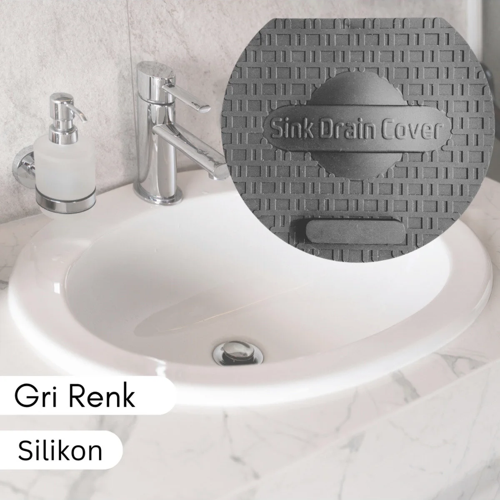 Lavabo Kötü Koku Giderici Önleyici Silikon Mat Sızdırmaz Lavabo Tıkacı Lavabo Tıpası Evye Kapağı GRİ