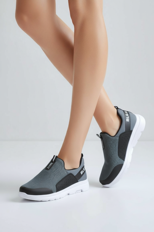 2231-Bestof Anatomik Tabanlı Ultra Hafif Bağcıksız Unisex Yürüyüş Ayakkabısı - NKT02231-Füme-36