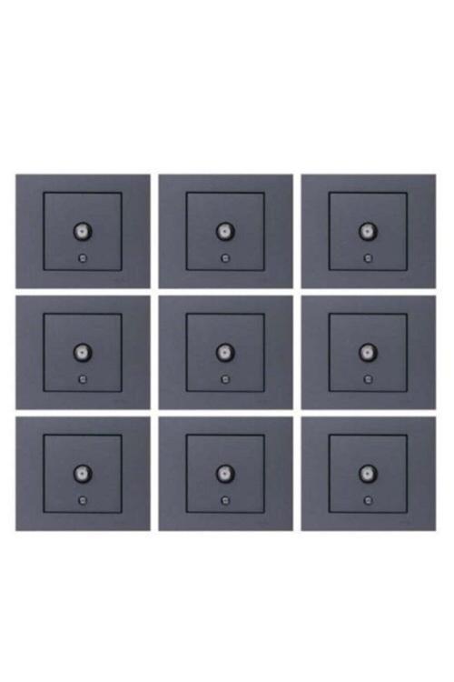 9 Adet Grano Füme Tv Prizi F Tip 9'lu Paket (çerçeve Dahil)