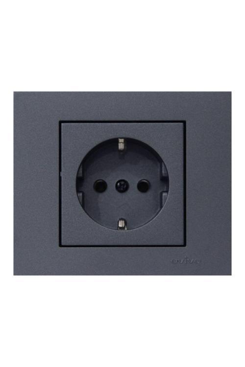 5 Adet Grano Füme Topraklı Priz Çerçeve Dahildir