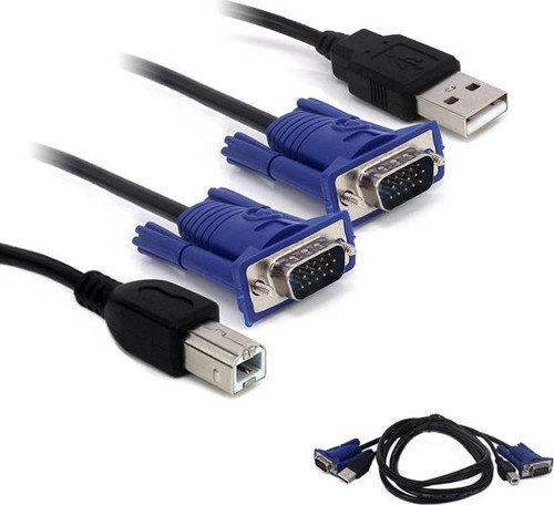 1.5 METRE VGA ERKEK / ERKEK + USB + PRINTER KVM SWITCH KABLO