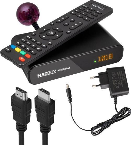 MAGBOX FEDERAL MİNİ HD + SCART TKGSLİ UYDU ALICISI