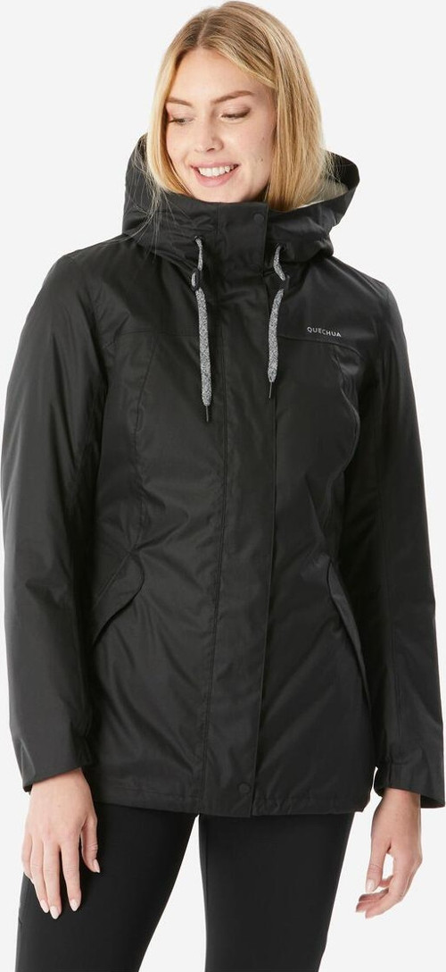 Quechua Kadın Outdoor Su Geçirmez Kar Montu/Kışlık Mont - Siyah - Nh500 -10 °C